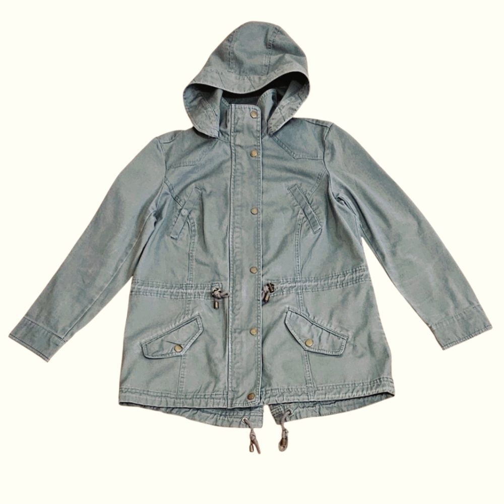 STYLE & CO Women's Army Green Utility Jacket with Removal Hood LP - Picture 7 of 7